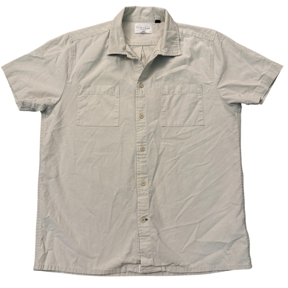 Five Four linen cotton men’s Clifford short sleeve button down shirt. Size M